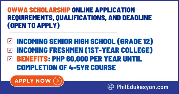 Owwa Scholarship Program 2023 Apply Now 0795